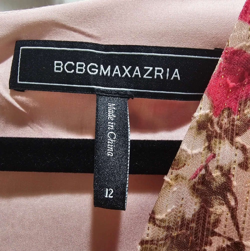 BCBGMAXAZRIA Floral Metallic Thread Maxi Dress Size 12 | $458 Retail - Picture 12 of 13